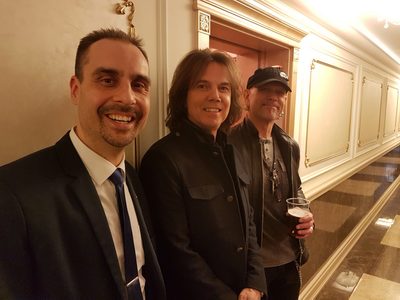 Actor Andrey Da! with Joey Tempest and Ian Haugland ('Europe' Rock Band)
