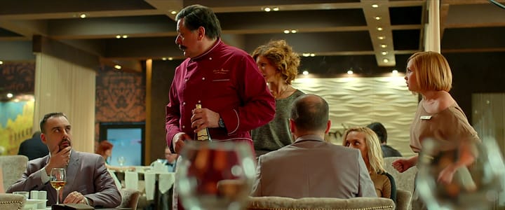 Actor Andrey Da! as Guest at the 7th Table in ‘Kitchen in Paris’ (Kukhnya v Parizhe) Movie Stills